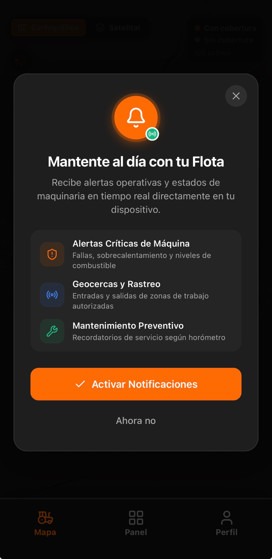Notificaciones push de la flota